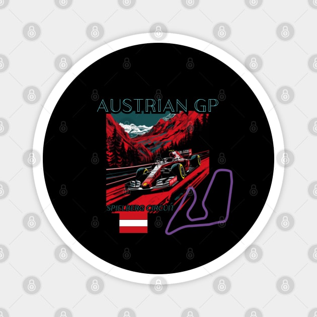 Austrian Grand Prix, formula 1, Red Bull Ring, Spielberg Magnet by Pattyld